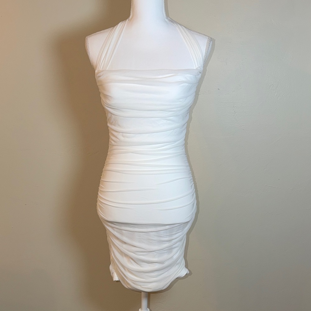 Women's Small White Ruched Dress